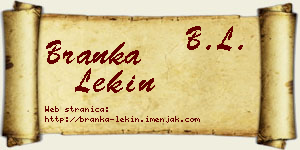 Branka Lekin vizit kartica